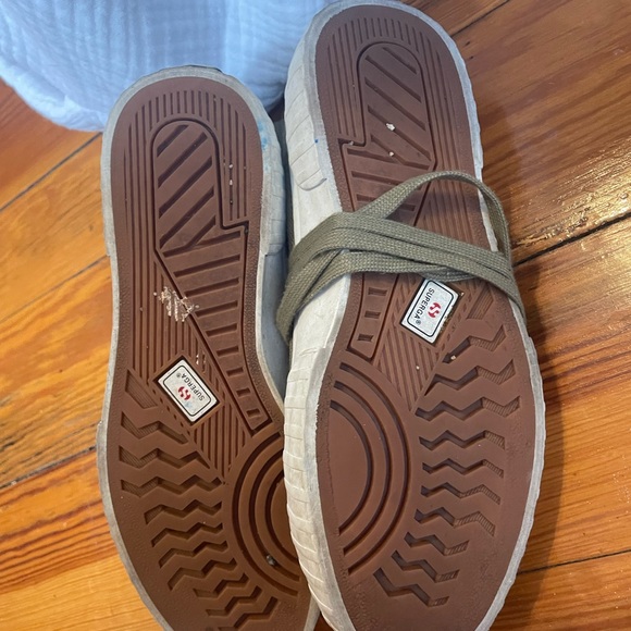 Superga Army Green High Top platform Canvas Sneakers 38/7.5 Great condition - Picture 4 of 6